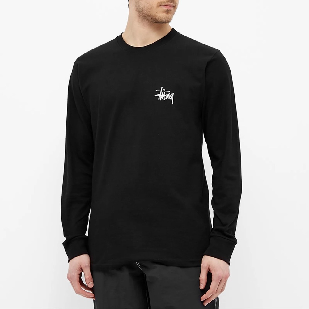 Stussy Long Sleeve Basic T-Shirt Black 2017 - Picture 7 of 8